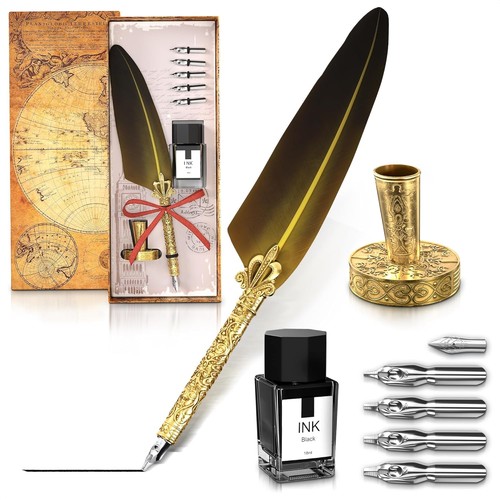 Quill pen and ink set - quill,